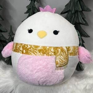 NWT- 2023 Alyssa The White & Pink Swan with Scarf Squishmallow Plush Toy, 12”